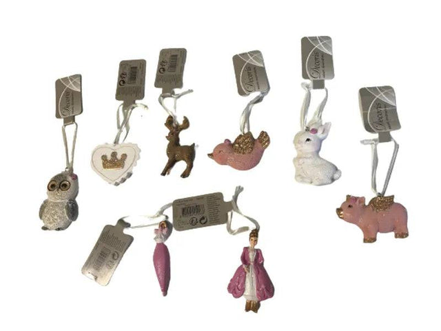 Figures with Glitter Hanging Christmas Tree Decoration by Kaemingk - Mill Race Garden Centre