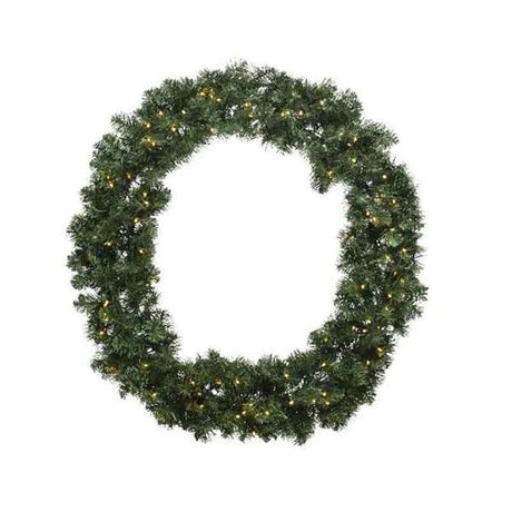 Indoor and Outdoor 60cm Battery Operated Imperial Wreath 50 LED Warm White by Kaemingk - Mill Race Garden Centre