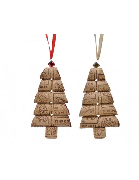 Kaemingk Cork Christmas Tree Hanging Decoration Glitter - Mill Race Garden Centre