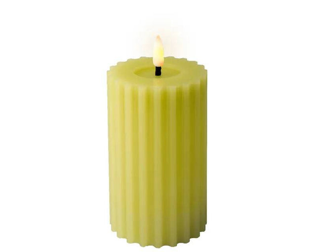 Led Wick Candle 14.7cm Green WW - Mill Race Garden Centre