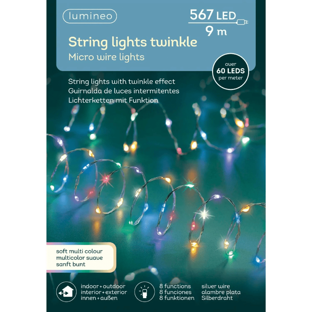 Lumineo 567 Multi-Coloured Compact Micro LED Extra Dense 9m String Lights