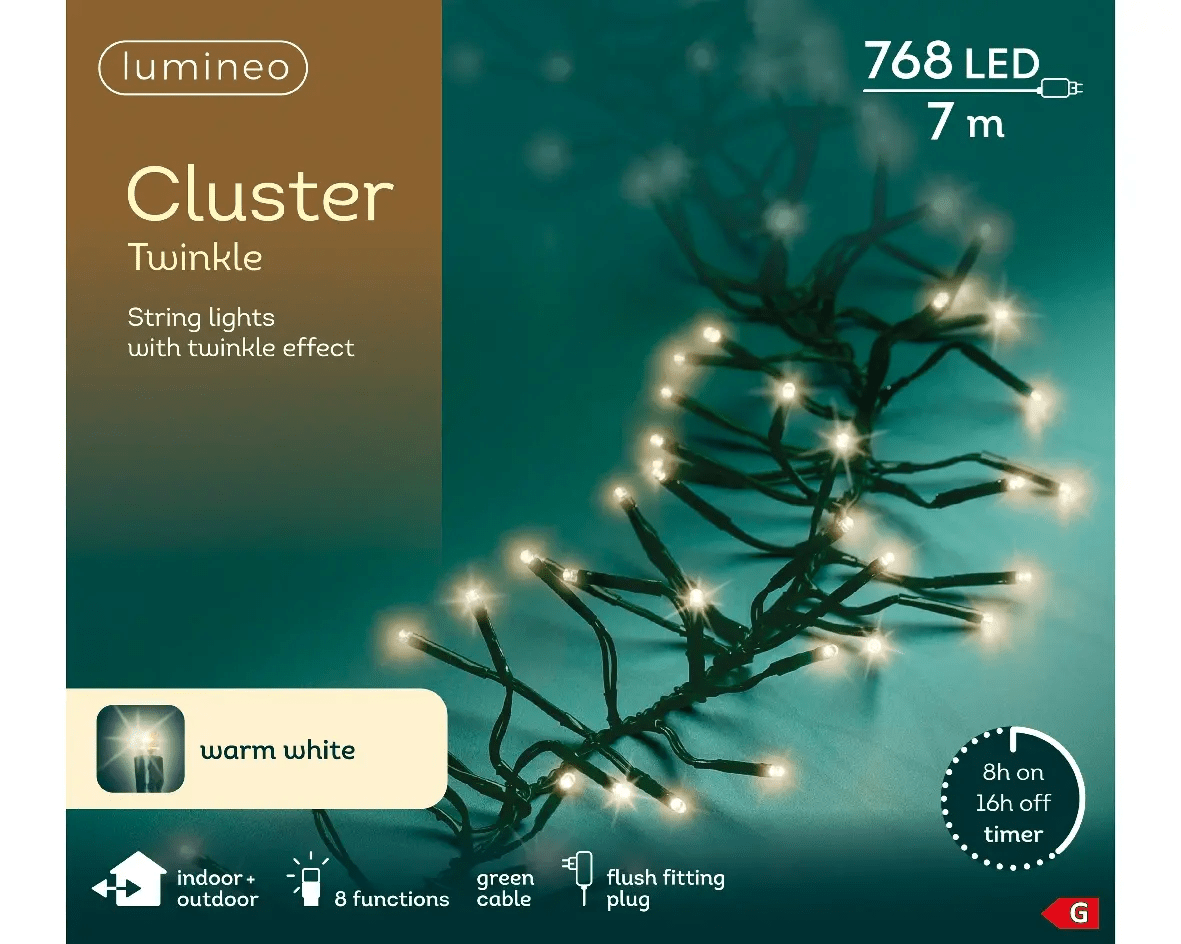 Lumineo 768 LED White Wash Cluster Lights 6m