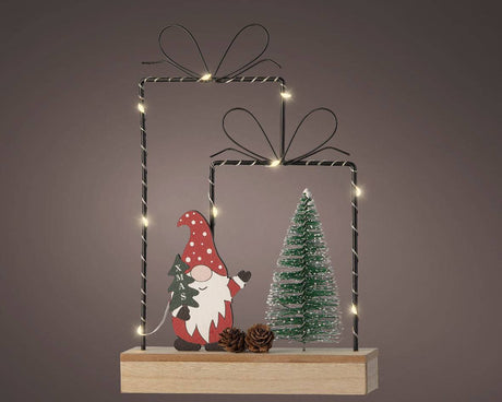 Micro LED Giftbox Frame Santa and Tree Light by Lumineo - Mill Race Garden Centre
