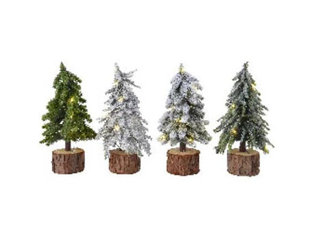 Prelit Battery Operated Mini Tree Assorted by Kaemingk - Mill Race Garden Centre