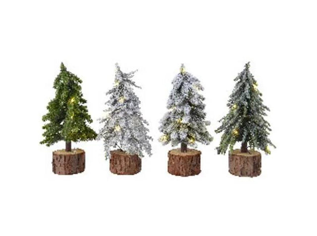Prelit Battery Operated Mini Tree Assorted by Kaemingk - Mill Race Garden Centre