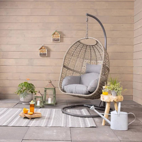 Royan Wicker Cocoon Grey - Mill Race Garden Centre