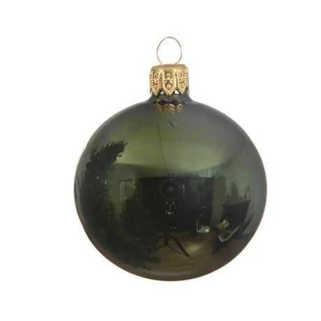 Shiny Pink Green Glass Baubles 6cm 6pk by Kaemingk - Mill Race Garden Centre