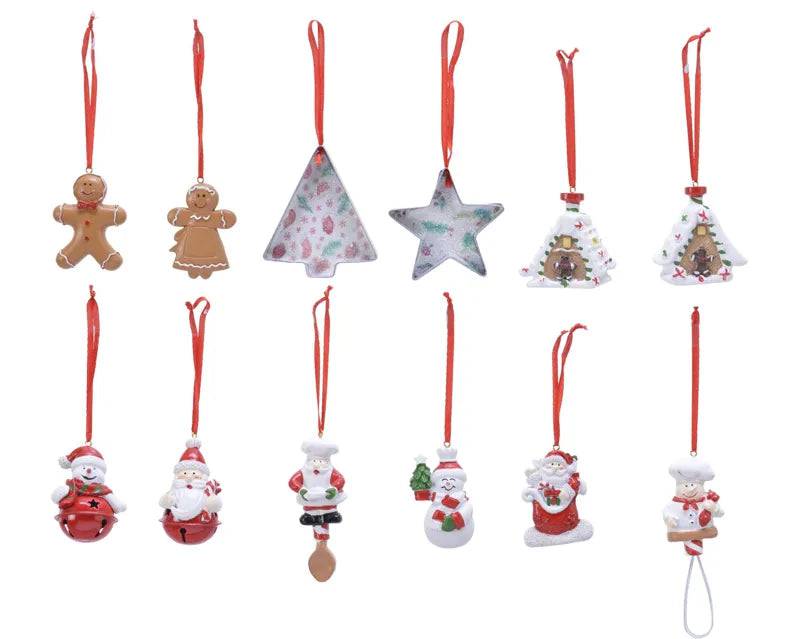 Tree Hanger Cookie/Santa/Snowman/Tree/Star/House Assorted by Kaemingk