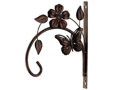 Wallhook Iron Curved Flowers Outdoor 19.5cm - Mill Race Garden Centre