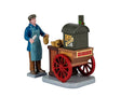 Lemax Christmas Village Chester's Hot Chestnuts set of 2 figurines, festive holiday scene with characters enjoying roasted chestnuts