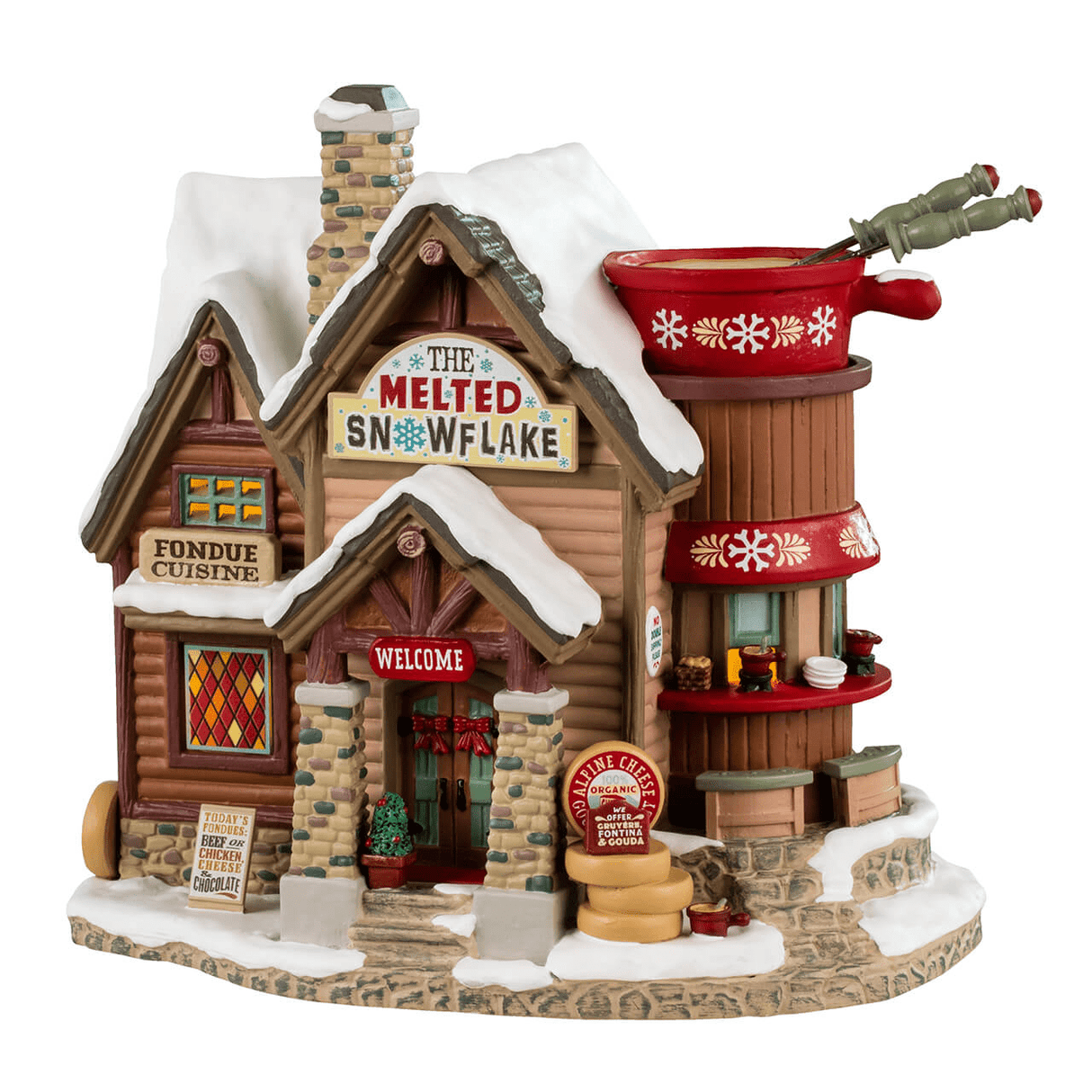 The Melted Snowflake Christmas Village Lighted Building - Mill Race Garden Centre