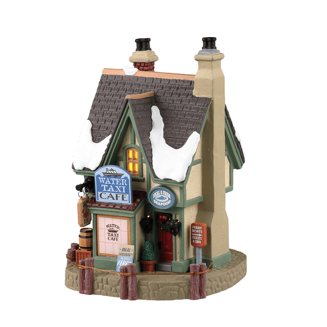 Water Taxi Café Lemax Christmas Village Lighted Building - Mill Race Garden Centre