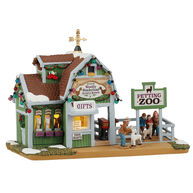 Woolly Wonderland Alpaca Ranch Lemax Christmas Village Lighted Building - Mill Race Garden Centre