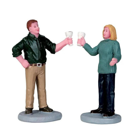 A Fine Vintage Set Of 2 Lemax Christmas Village Figurine - Mill Race Garden Centre