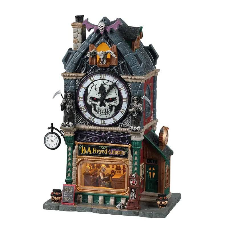 B.A. Freyed Clocksmith Lemax Spooky Town Lighted Building