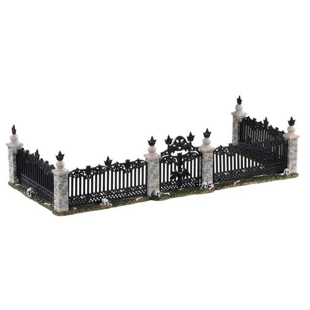 Bat Fence Gate Set Of 5 Lemax Spooky Town Accessory - Mill Race Garden Centre