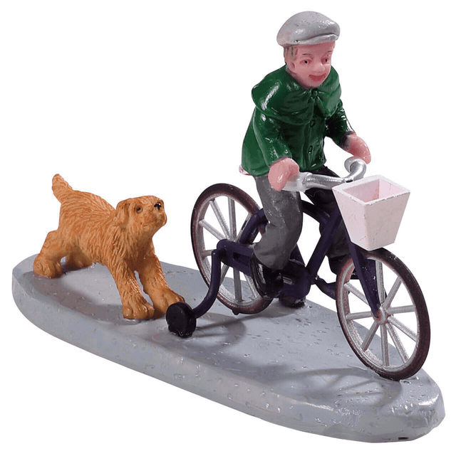 Biking Fun Lemax Christmas Village Figurine - New for 2019. - Mill Race Garden Centre
