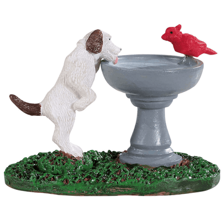 Bird Bath Dog Fountain Lemax Christmas Village Accessory New For 2019. - Mill Race Garden Centre