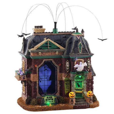 Black Raven Manor With 4.5V Adaptor Lemax Spooky Town Sights and Sounds - Mill Race Garden Centre