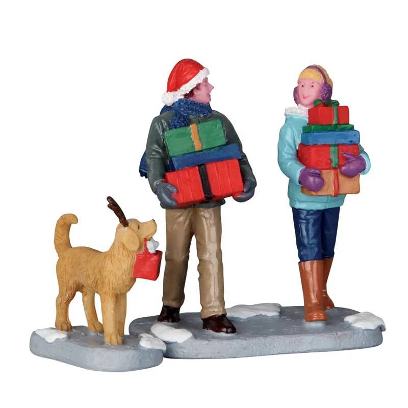 Lemax Christmas Village figurine depicting a festive Christmas party scene with detailed holiday decorations.