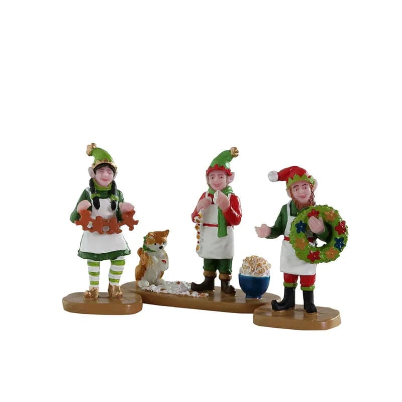 Crafty Elves Set Of 3 Lemax Christmas Village Figurine