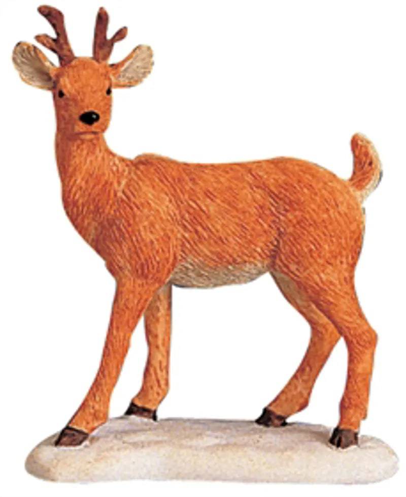 Lemax Deer on the Hoof Christmas Village figurine featuring a detailed deer figure in a festive scene.