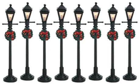 Gas Street Lanterns x 8 Lemax Christmas Village Accessory - Mill Race Garden Centre