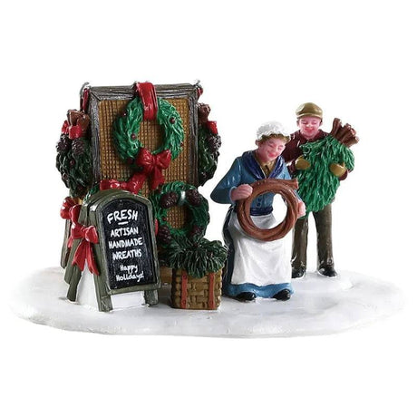 Handmade Wreaths Lemax Christmas Village Table Accent - Mill Race Garden Centre