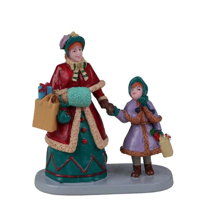 Holiday Shopping With Mum  Lemax Christmas Village Figurine - Mill Race Garden Centre