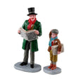 Merry Newsboy Set of 2 Lemax Christmas Village Figurine - Mill Race Garden Centre