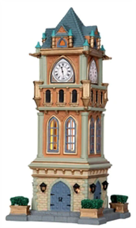 Municipal Clock Tower Lemax Christmas Village Lighted Building - Mill Race Garden Centre