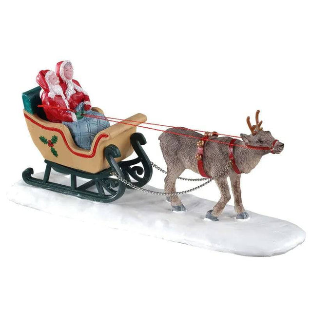 North Pole Sleigh Ride Lemax Christmas Village Table Accent - Mill Race Garden Centre