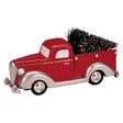Lemax Christmas Village accessory featuring a detailed pick-up truck in red, ideal for holiday village display scenes