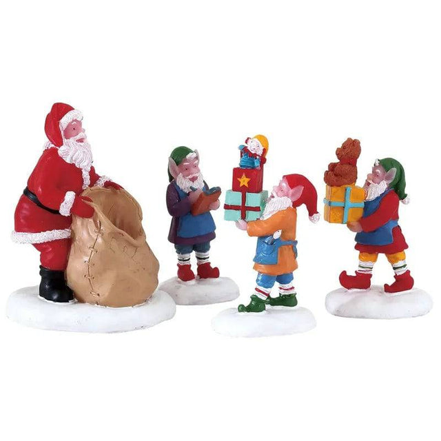 Present Procession Set of 4 Lemax Christmas Village Figurine - Mill Race Garden Centre