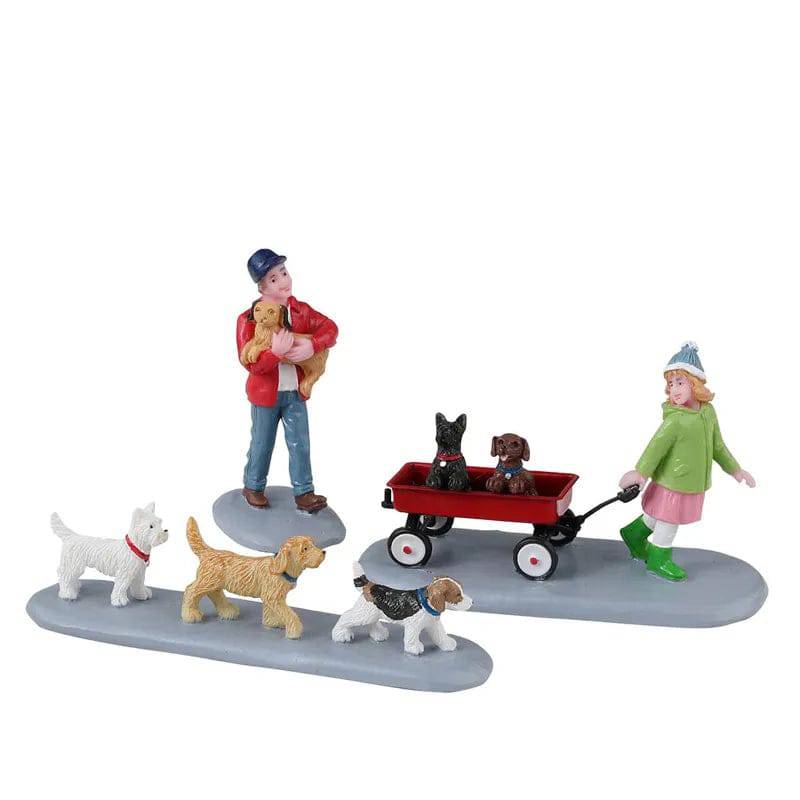 Puppy Parade Lemax Christmas Village Figurine - Mill Race Garden Centre