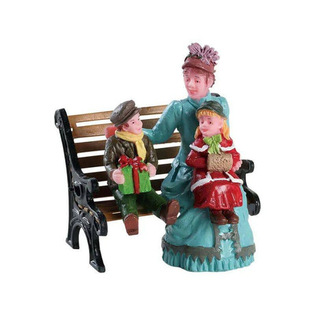 Sitting Together  Lemax Christmas Village Figurine - Mill Race Garden Centre