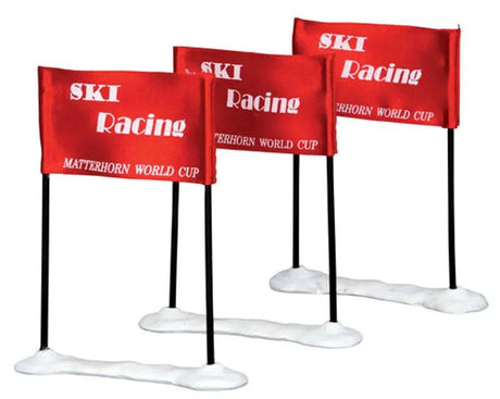 Ski Racing Flag 3pcs Lemax Christmas Village Accessory - Mill Race Garden Centre