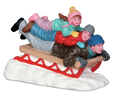 Sledding with Dad - Lemax Christmas Village Figurine - Mill Race Garden Centre