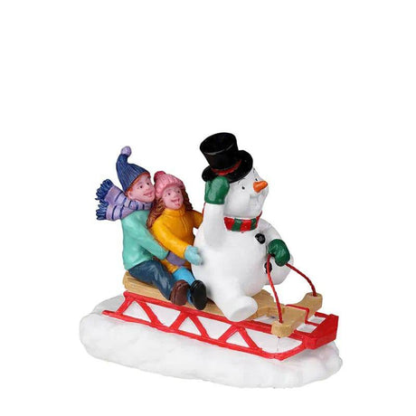 Sledding With Frosty Lemax Christmas Village Figurine - Mill Race Garden Centre