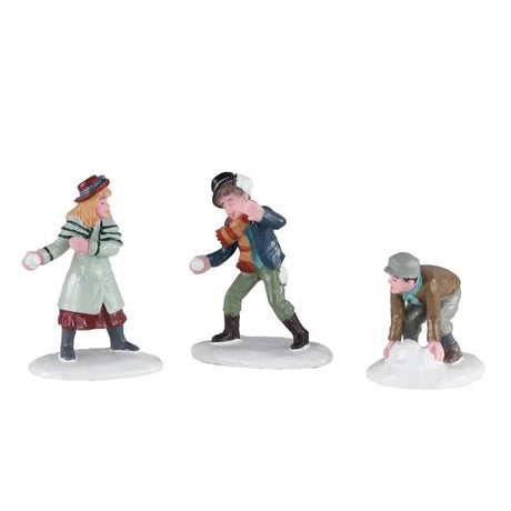Snowball Skirmish Set of 3 Lemax Christmas Village Figurine - Mill Race Garden Centre