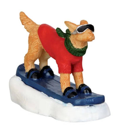 Snowboarding Dog - Lemax Christmas Village - Mill Race Garden Centre