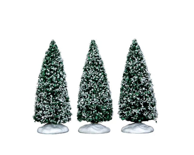 Snowy Juniper Tree Small 3pcs Lemax Christmas Village Accessory - Mill Race Garden Centre