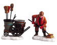 Street Sweeper Set of 2 Lemax Christmas Village Figurine - Mill Race Garden Centre