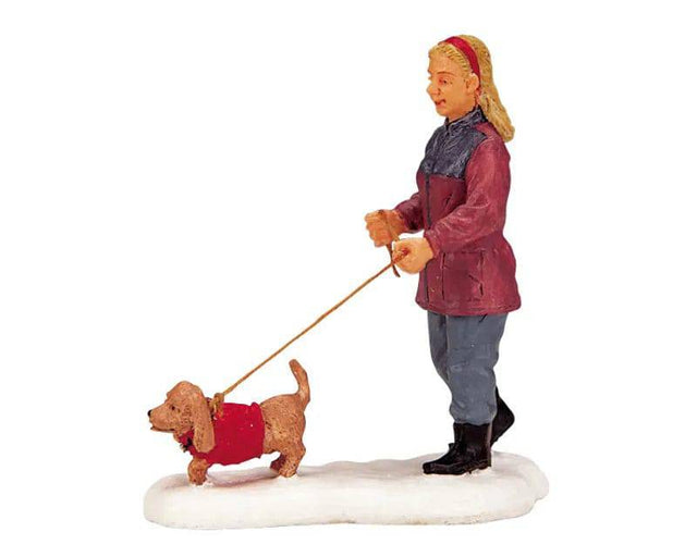 Strolling with Pooch Lemax Christmas Village Figurine - Mill Race Garden Centre