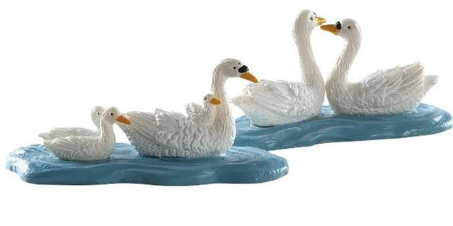 Swans Set of 2 Lemax Christmas Village Figurine - Mill Race Garden Centre