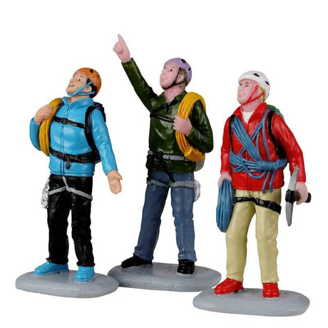 Vertical Mountain Climbers Set Of 3 Lemax Christmas Village Figurine - Mill Race Garden Centre