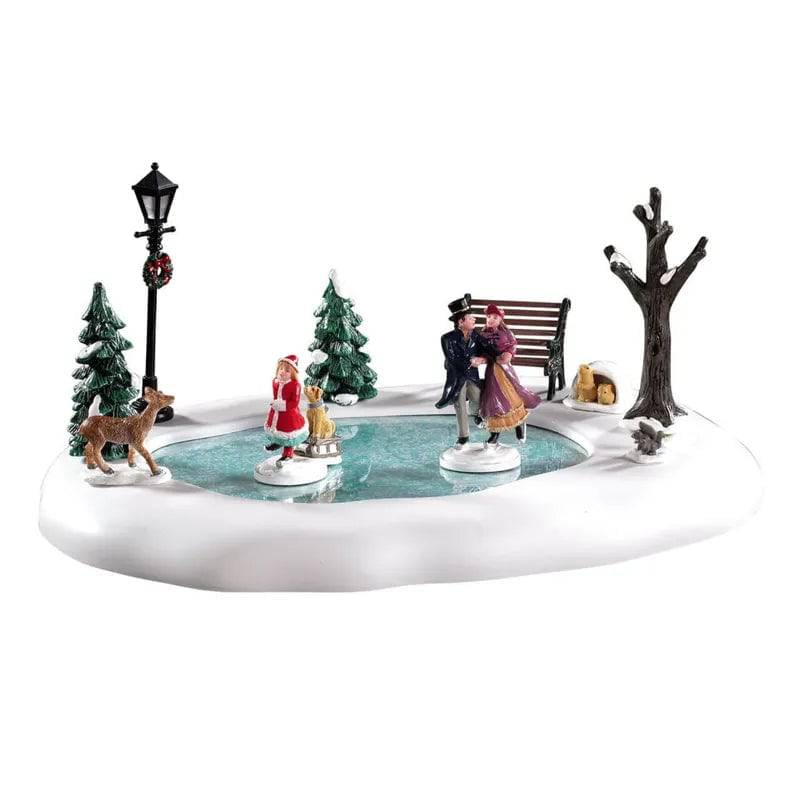 Victorian Skaters Lemax Christmas Village Table Accent - Mill Race Garden Centre