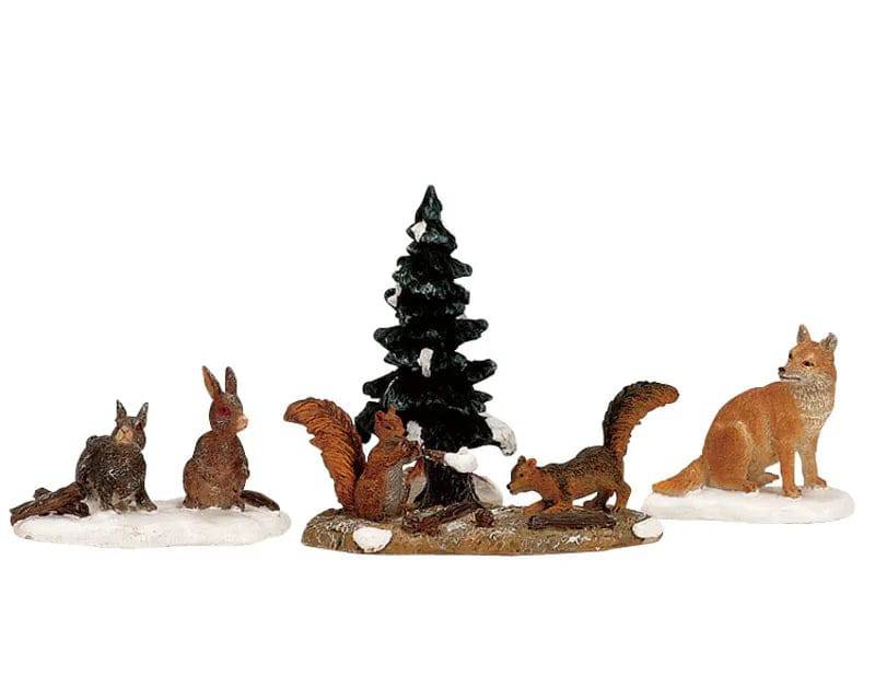 Woodland Animals Set of 4.Lemax Christmas Village Figurine - Mill Race Garden Centre