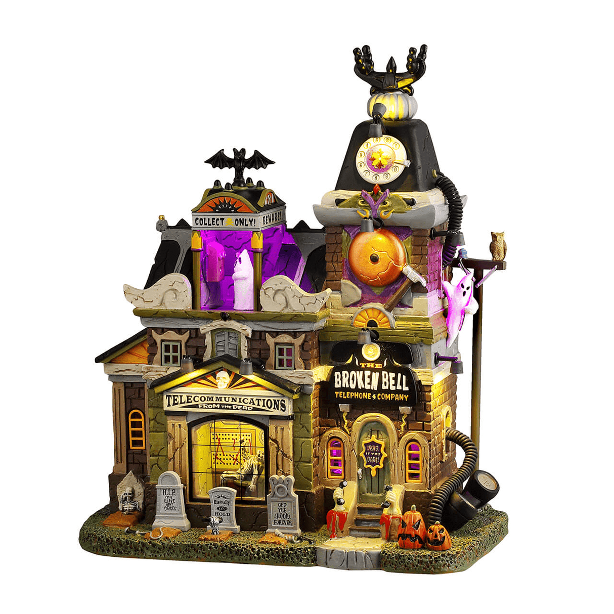 Broken Bell Telephone Co. Lemax Spooky Town Lighted Building