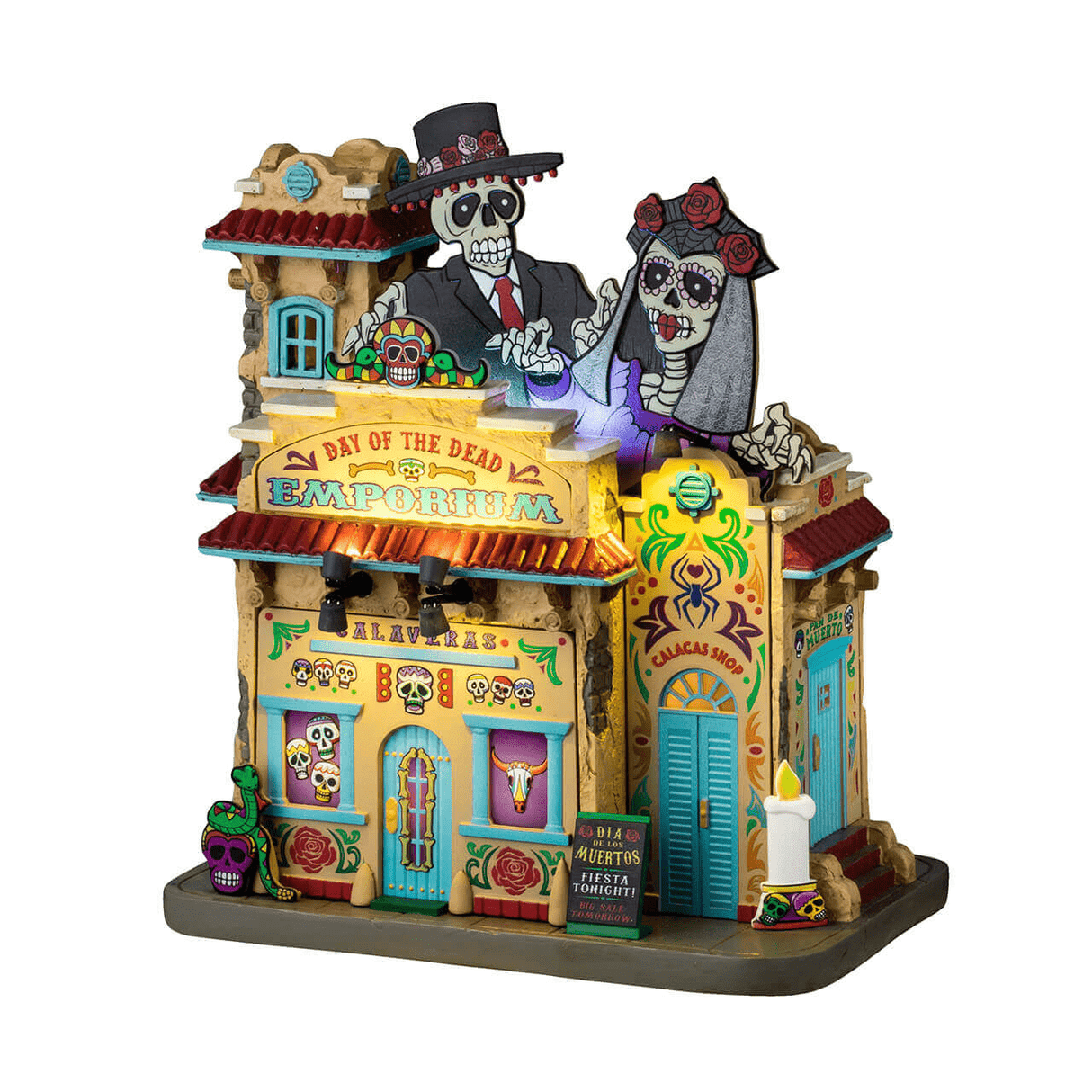 Day Of The Dead Emporium Lemax Spooky Town Lighted Building